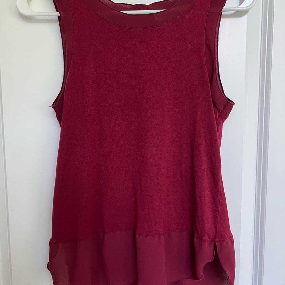 LOFT Crimson Red Sleeveless Top